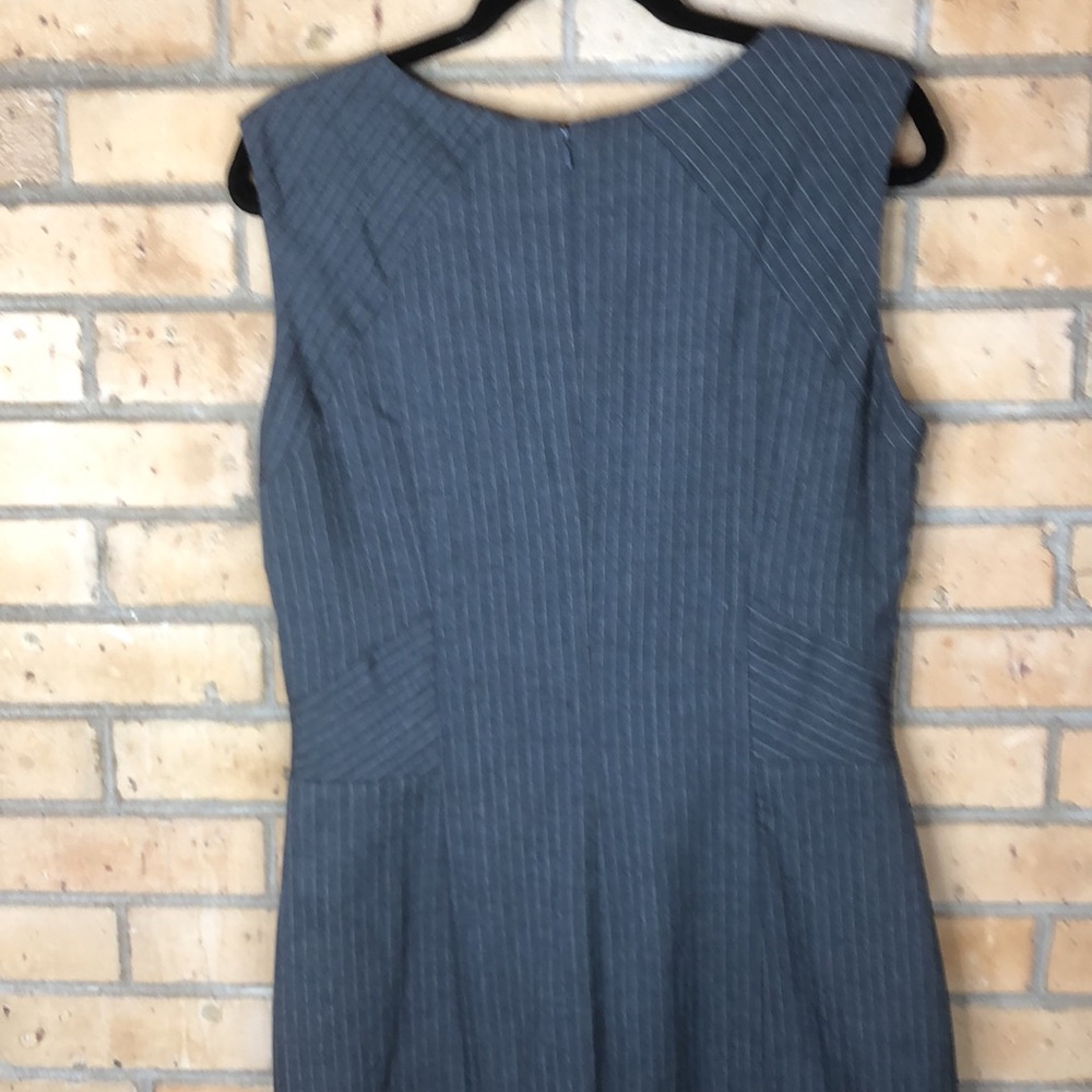 LTS Gray pinstripe dress Sz 10 Tall - Picture 6 of 8
